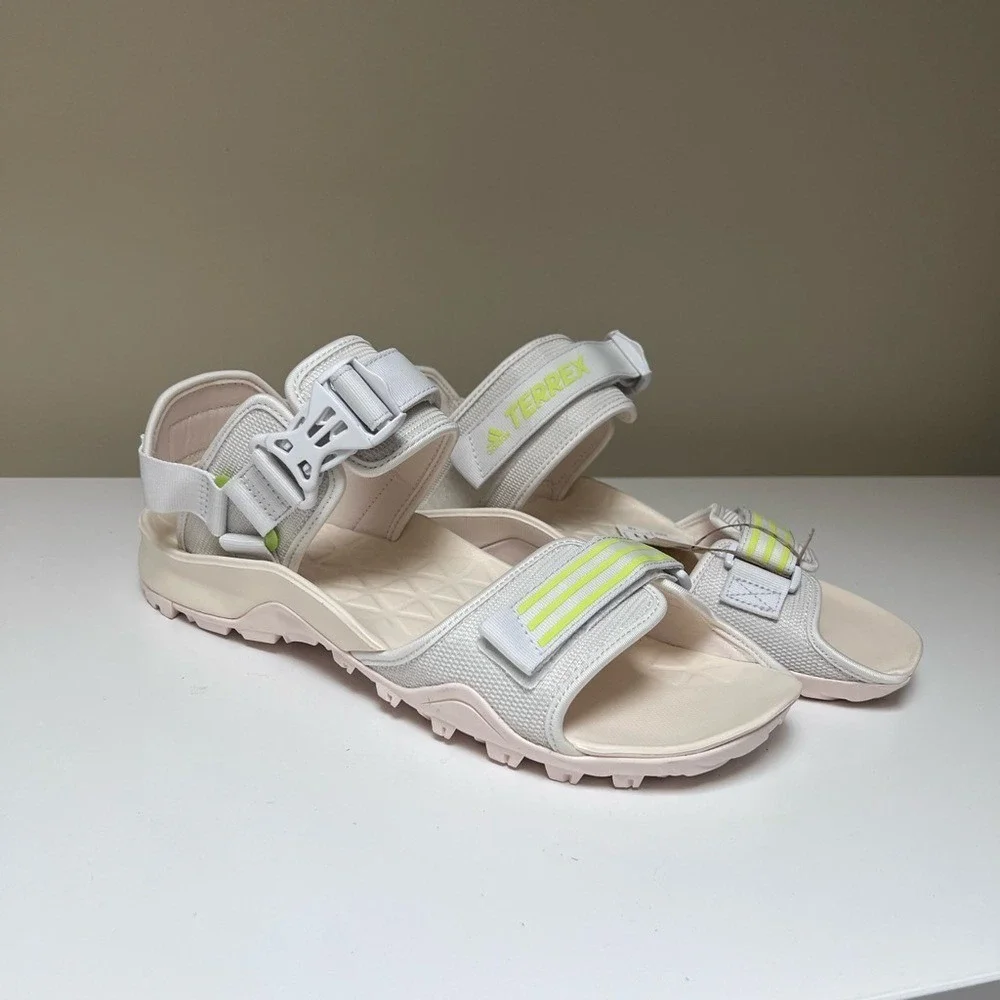 Adidas Terrex Cyprex Ultra DLX Sandals Wonder White Pulse Lime GZ9208 Mens 10